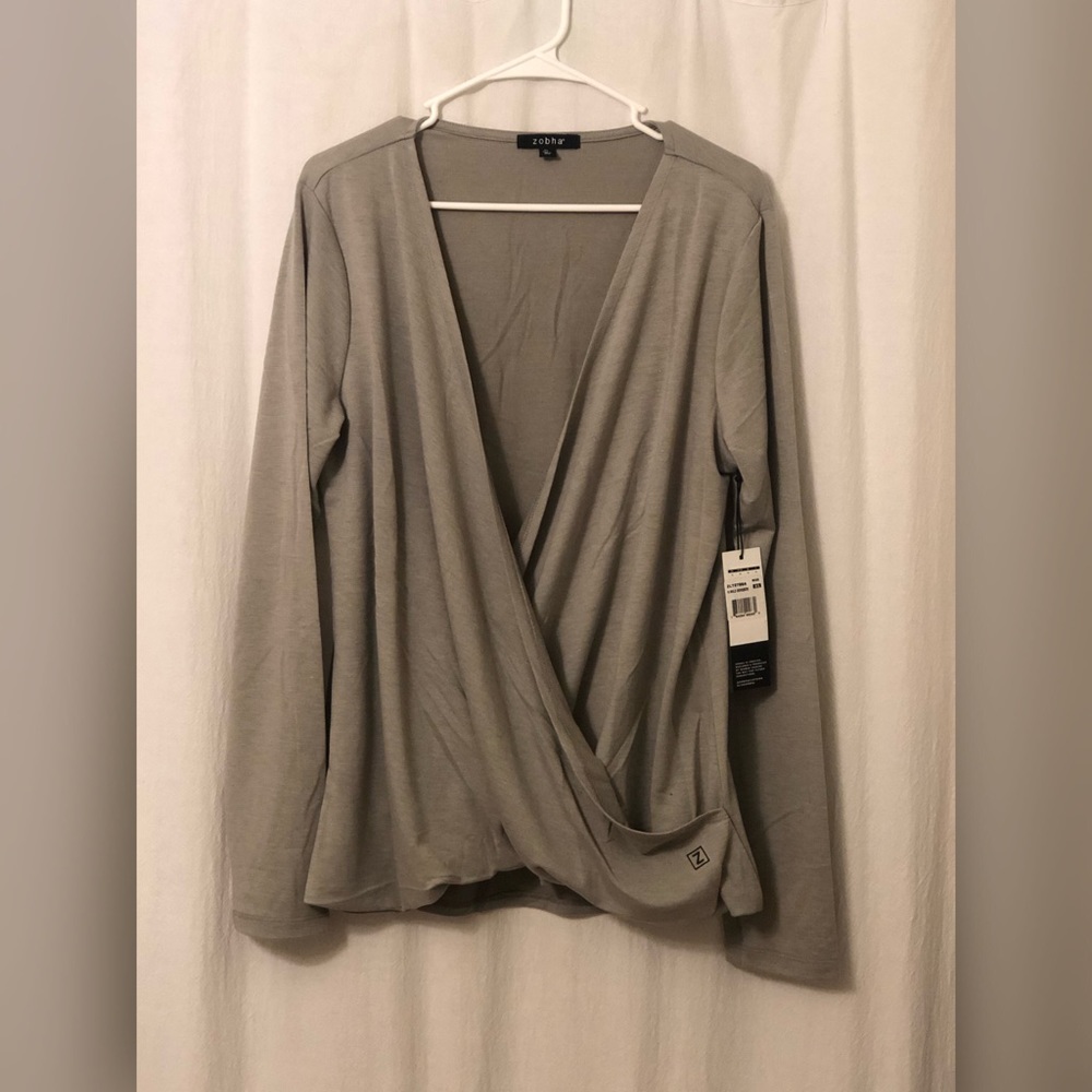 Long sleeve wrap yoga top